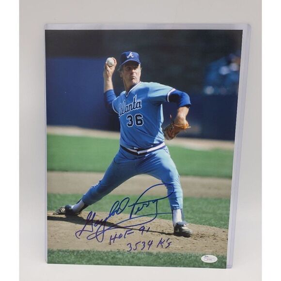Gaylord Perry Signed Photo 11X14 HOF 91 Inscription JSA COA - Picture 2 of 6